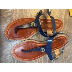 Tommy Hilfiger Thong Gladiator Sandals Navy Blue Women's 9M